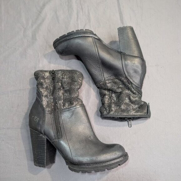 Black Bunker Ankle Boots Size 38 - Picture 8 of 12
